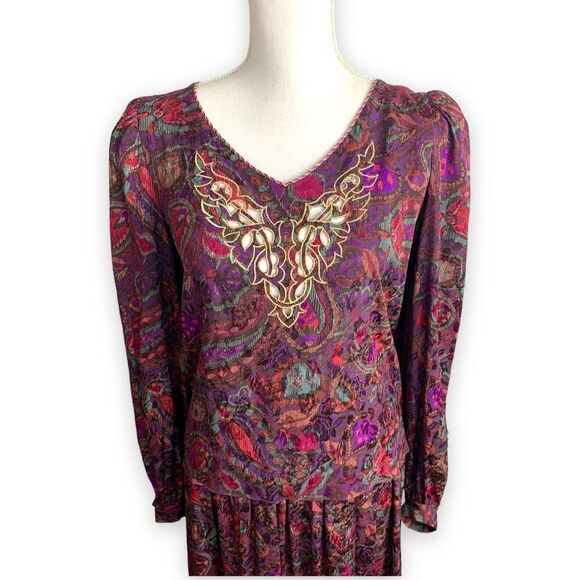 Oscar De La Renta Vintage 80’s Silk two piece Set - Picture 6 of 11